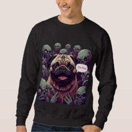"Zombie Bite Pug Halloween Sweatshirt –  I'm fine. スウェットシャツ