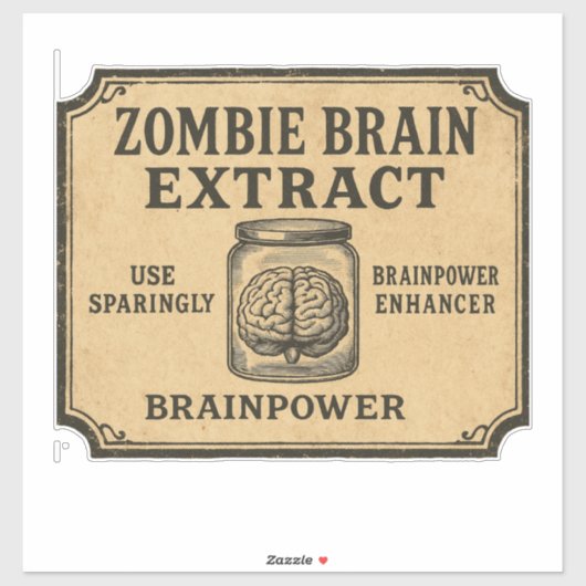 Zombie Brain Extract - Halloween Apothecary Label シール (シート)