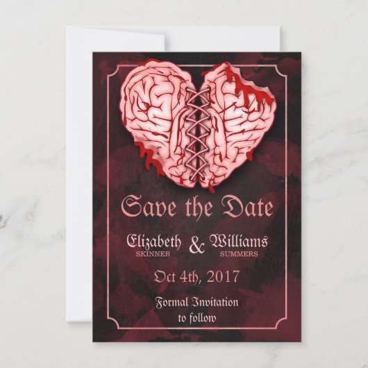 Zombie Brains Wedding Save the Date Card セーブザデート (正面)