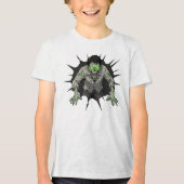 Zombie Breaking Through Wall Horror gift トライブレンドＴシャツ (正面)