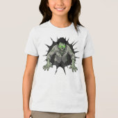 Zombie Breaking Through Wall Horror gift トライブレンドＴシャツ (正面)