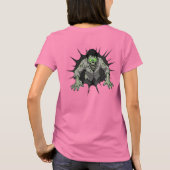 Zombie Breaking Through Wall Horror gift Tシャツ (裏面)