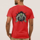 Zombie Breaking Through Wall Horror gift Tシャツ (裏面)