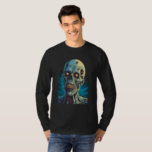 Zombie by Haunted Horror Halloween 7 Tシャツ (正面フル)