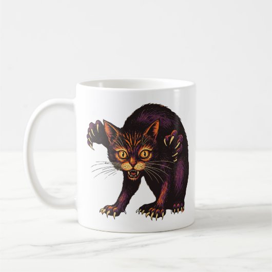 Zombie Cat Funny Creepy Cute Undead Kitty コーヒーマグカップ (左)