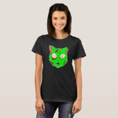 Zombie Cat Lazy Halloween Costume Scary Creepy Spo Tシャツ (正面フル)