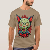 zombie Cat Scared Tシャツ (正面)