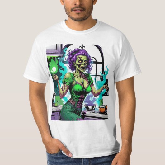 Zombie Chef:料理アップ不気味キットの喜び Tシャツ (正面)