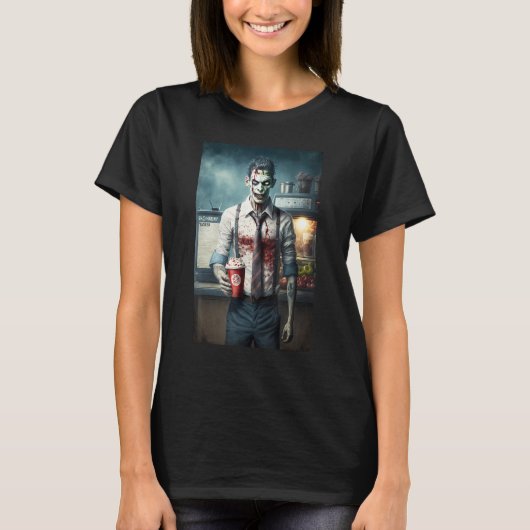Zombie Coffee Barista Zombies In Everyday Life S Tシャツ (正面)