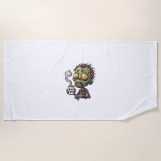  Zombie Coffee Time ビーチタオル