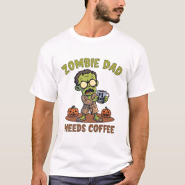 Zombie Dad Coffee Halloween T-Shirt for Fathers Tシャツ