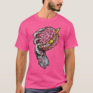 Zombie Dead Brain Hamburger Halloween Horror Humor Tシャツ