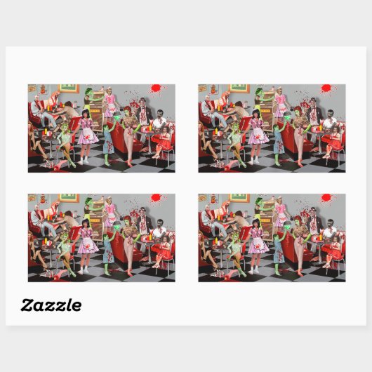 Zombie Diner 長方形シール (シート)