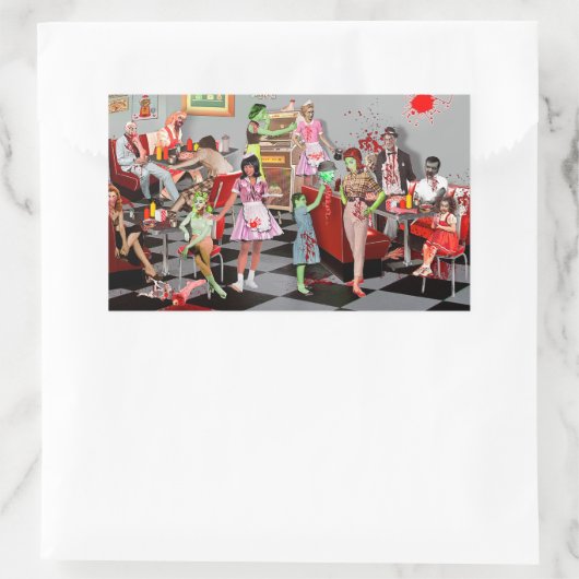 Zombie Diner 長方形シール (バッグ)