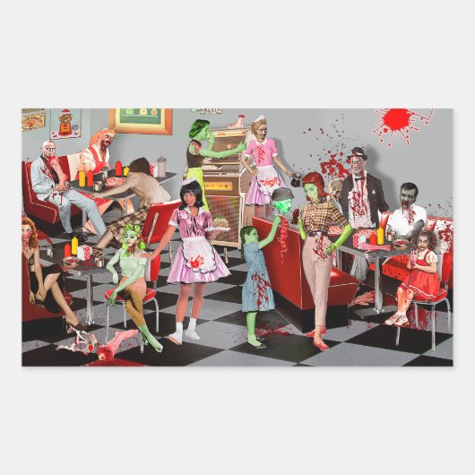Zombie Diner 長方形シール (正面)