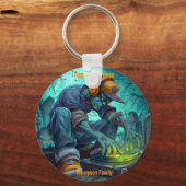 Zombie DJ Rave Halloween Party Vibes キーホルダー (正面)