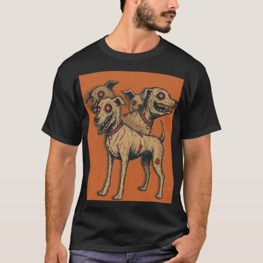 Zombie Dog Hydra Multi-Headed Undead Pup Horror  Tシャツ (正面)