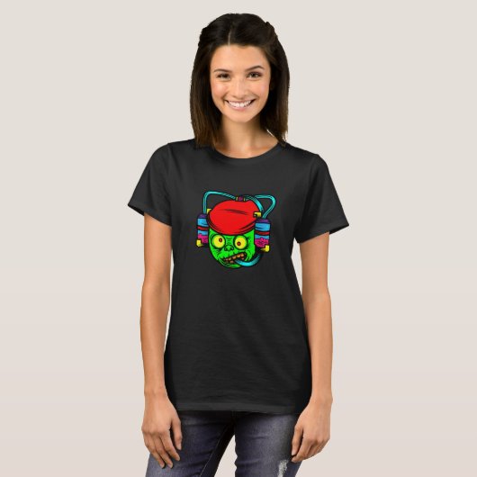 Zombie Drinking Brains Lazy Halloween Costume  Mon Tシャツ (正面フル)
