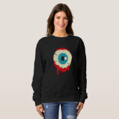 Zombie Eyeball Spooky Halloween Scary Zombies Men スウェットシャツ (正面フル)