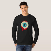 Zombie Eyeball Spooky Halloween Scary Zombies Men  Tシャツ (正面フル)