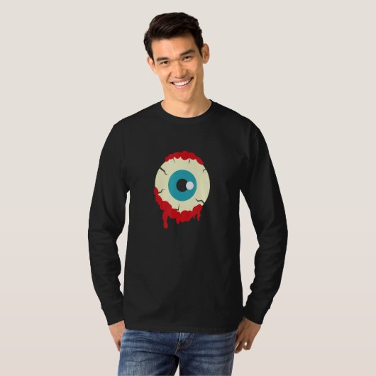 Zombie Eyeball Spooky Halloween Scary Zombies Men  Tシャツ (正面フル)