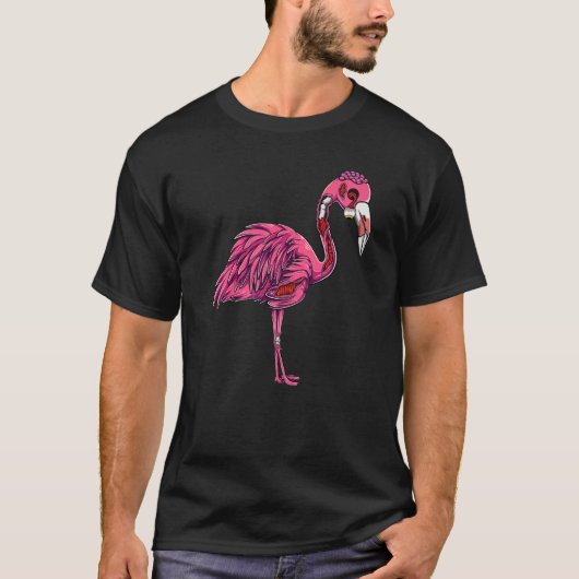 Zombie Flamingo Spooky Creepy Halloween Costume Wo Tシャツ (正面)