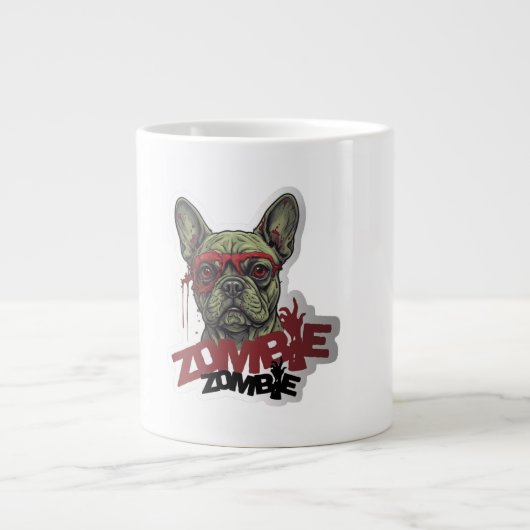 Zombie Frenchie ジャンボコーヒーマグカップ (正面)