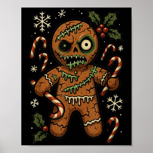 Zombie Gingerbread Man Christmas Zombie  ポスター (正面)