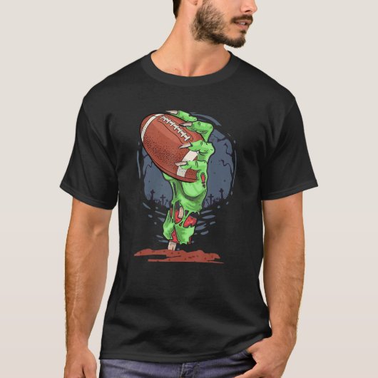 Zombie Hands football Ball  Halloween Horror Scary Tシャツ (正面)