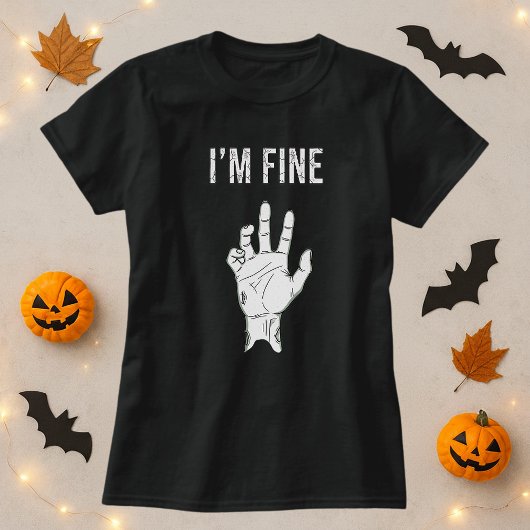 Zombie Horror I’m Fine Hand Tシャツ