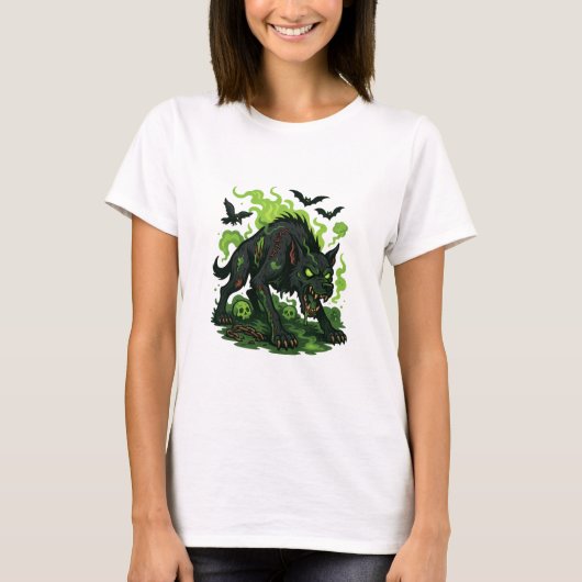 Zombie Hound of the Baskervilles - Cartoon Holle Tシャツ (正面)