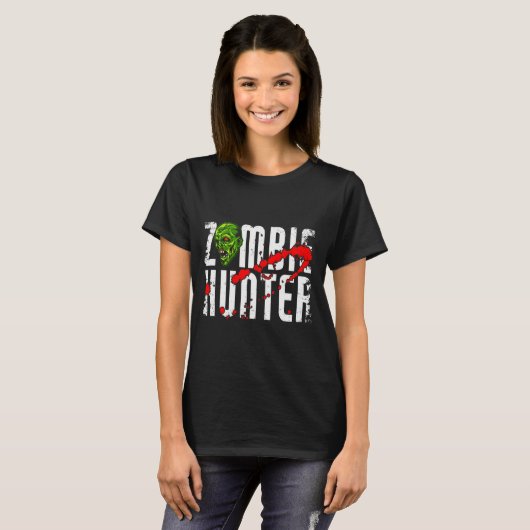 Zombie Hunter _ Halloween Apparel Funny Halloween  Tシャツ (正面フル)