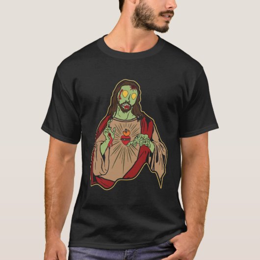 Zombie Jesus Risen Easter Sunday Religous Christ J Tシャツ (正面)