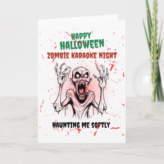 Zombie Karaoke Night – Funny Halloween Party カード (正面)