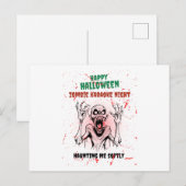 Zombie Karaoke Night – Funny Halloween Party シーズンポストカード (正面/裏面)