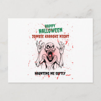 Zombie Karaoke Night – Funny Halloween Party シーズンポストカード
