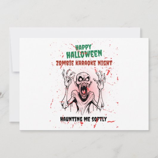 Zombie Karaoke Night – Funny Halloween Party 招待状 (正面)