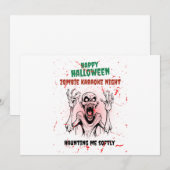 Zombie Karaoke Night – Funny Halloween Party 招待状 (正面/裏面)