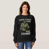 Zombie Killer Hunter Gamer Keep Calm And Hunt Zomb スウェットシャツ (正面フル)