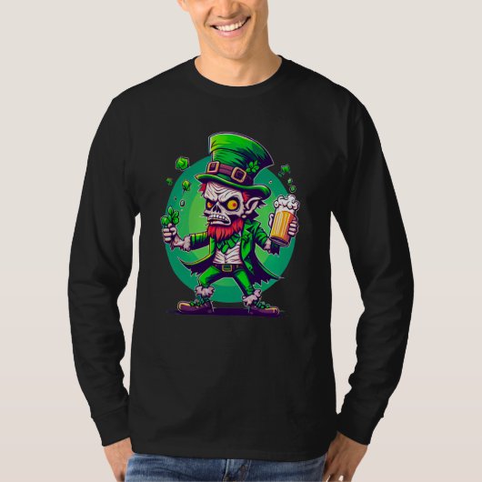 Zombie Leprechaun Irish St Paddy's Beer  3 Tシャツ (正面)