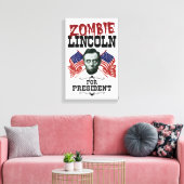Zombie Lincoln For President – 選おもしろい択 キャンバスプリント (インサイチュ (リビング))