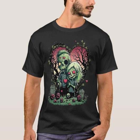 Zombie Love Valentine Horror Monster Halloween Got Tシャツ (正面)