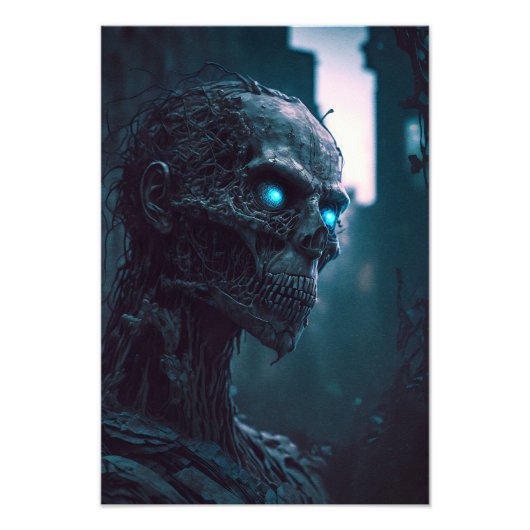 Zombie mit glühenden Augen Design フォトプリント (正面)