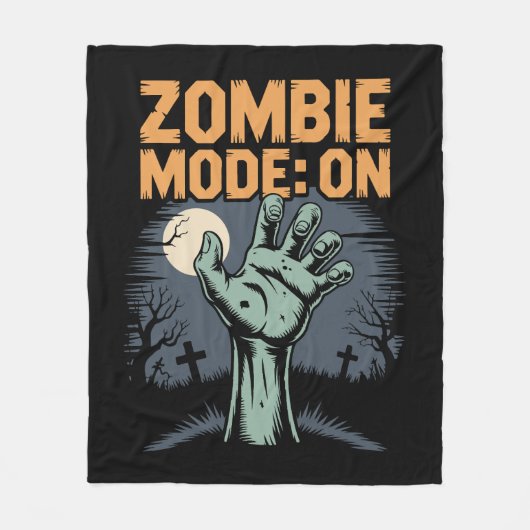 Zombie Mode On Scary Halloween T shirt フリースブランケット (正面)