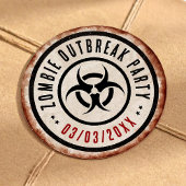 Zombie outbreak party with biohazard ラウンドシール