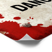 Zombie party sign with blood & biohazard symbol ポスター (角)