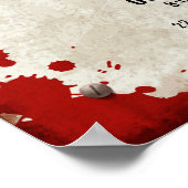 Zombie party sign with blood & biohazard symbol ポスター (角)