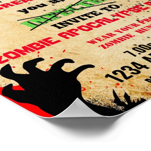 zombie party  theme event ポスター (角)