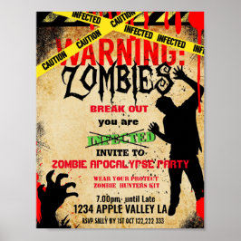 zombie party theme event ポスター