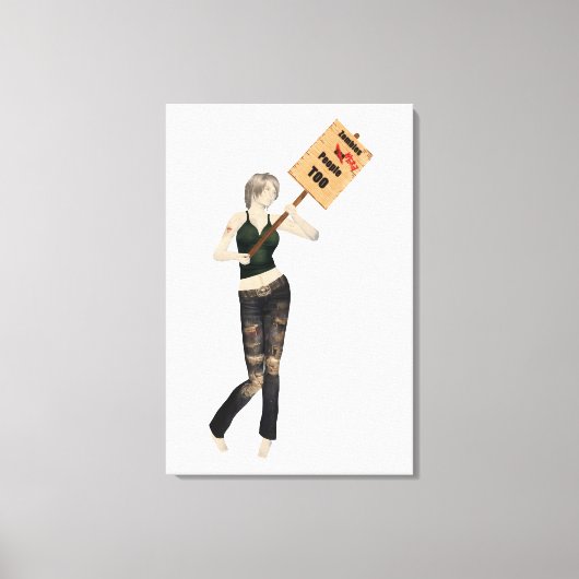 Zombie Pin Up Girl Repetion I Canvas Print キャンバスプリント (正面)